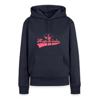 Kapitänin - Frauen Premium Bio Hoodie - Navy - Vorne - Julia (174cm)