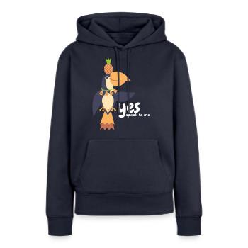 Tuncan Ananas swing - Frauen Premium Bio Hoodie - Navy - Vorne - Julia (174cm)