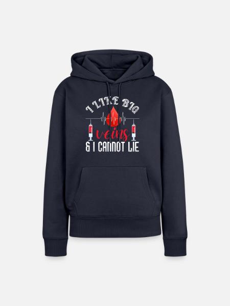 Ich Mag Große Venen - Frauen Premium Bio Hoodie - Navy