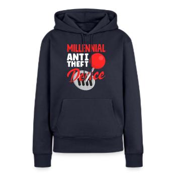 Auto Racing Mechanic Manual Millenial Anti Theft - Frauen Premium Bio Hoodie - Navy - Vorne - Julia (174cm)