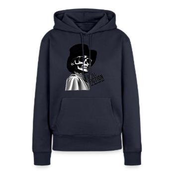 Skull Fiction Skull Skull Gift - Sweat à capuche Premium bio Femme - bleu marine - Devant - Julia (174cm)