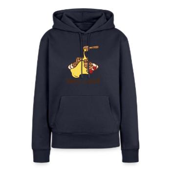 Waffelleckerer Sirup, Waffeln und Pfannkuchen - Frauen Premium Bio Hoodie - Navy - Vorne - Julia (174cm)