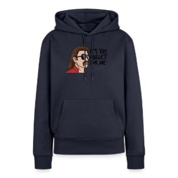 C’est le mulet pour moi Mulet Redneck Mâle - Sweat à capuche Premium bio Femme - bleu marine - Devant - Julia (174cm)