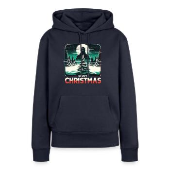 Joyeux Noël Festif Slasher Candy Cane Menace - Sweat à capuche Premium bio Femme - bleu marine - Devant - Julia (174cm)