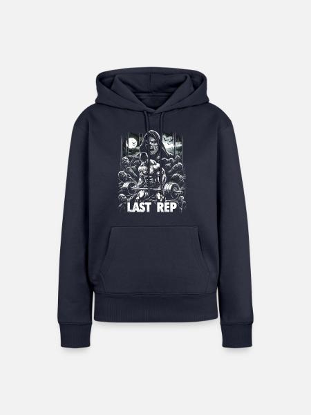 Last Rep 80s Slasher Bodybuilding - Frauen Premium Bio Hoodie - Navy