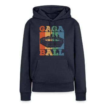 Gaga Ball Dodgeball Joueur de Gagaball Gaga Ball - Sweat à capuche Premium bio Femme - bleu marine - Devant - Julia (174cm)
