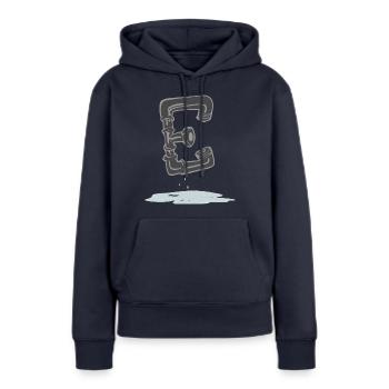 Tube E - Sweat à capuche Premium bio Femme - bleu marine - Devant - Julia (174cm)