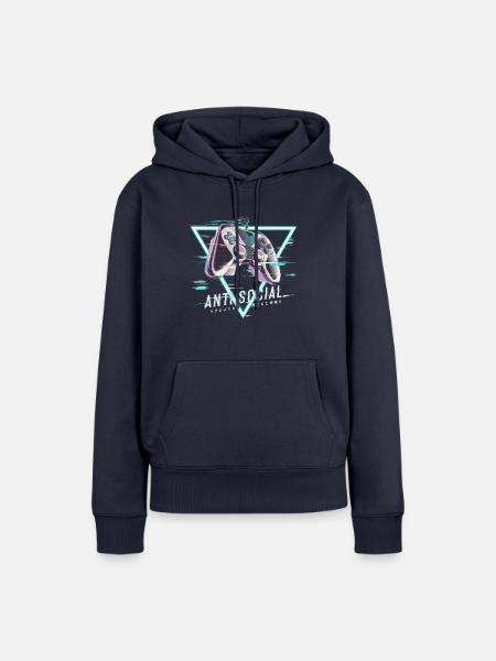 Gaming Controller Glitch Design - Frauen Premium Bio Hoodie - Navy