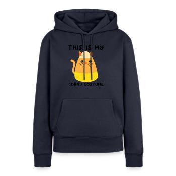 Das ist mein kitschiges Halloween-Katze-Candy-Corn - Frauen Premium Bio Hoodie - Navy - Vorne - Julia (174cm)