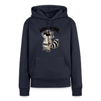 Waschbär Bauch - Waschbrett Bauch Cartoon - Frauen Premium Bio Hoodie - Navy - Vorne - Julia (174cm)