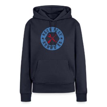 Nach fest kommt ab - Mechaniker Handwerker Spruch - Frauen Premium Bio Hoodie - Navy - Vorne - Julia (174cm)