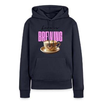 Love is brewing - Women’s Premium Organic Hoodie - navy - Front - Julia (174cm)