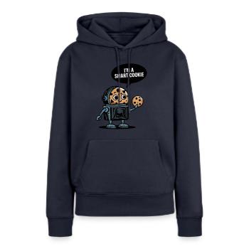 Smart Cookie Bot - Frauen Premium Bio Hoodie - Navy - Vorne - Julia (174cm)