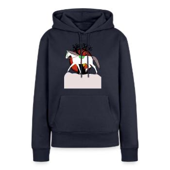 Chevaux Cheval Conte de fées Conte de fées Personnage Enfants - Sweat à capuche Premium bio Femme - bleu marine - Devant - Julia (174cm)