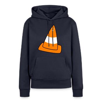 cône de signalisation avec visage - Sweat à capuche Premium bio Femme - bleu marine - Devant - Julia (174cm)