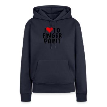 messieurs torrides vulgaires couples que j’aime - Sweat à capuche Premium bio Femme - bleu marine - Devant - Julia (174cm)