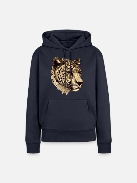 Gepard Kopf Tier - Frauen Premium Bio Hoodie - Navy