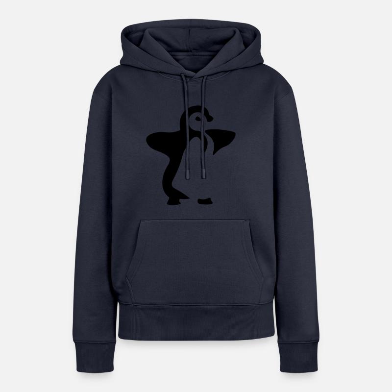 Bébé pingouin - bébé pingouin - Sweat à capuche Premium bio Femme - bleu marine