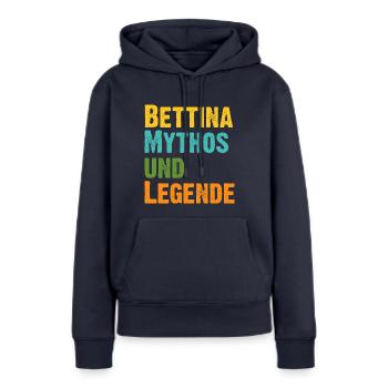 Mythos Bettina die Legende Vorname Bettina - Frauen Premium Bio Hoodie - Navy - Vorne - Julia (174cm)