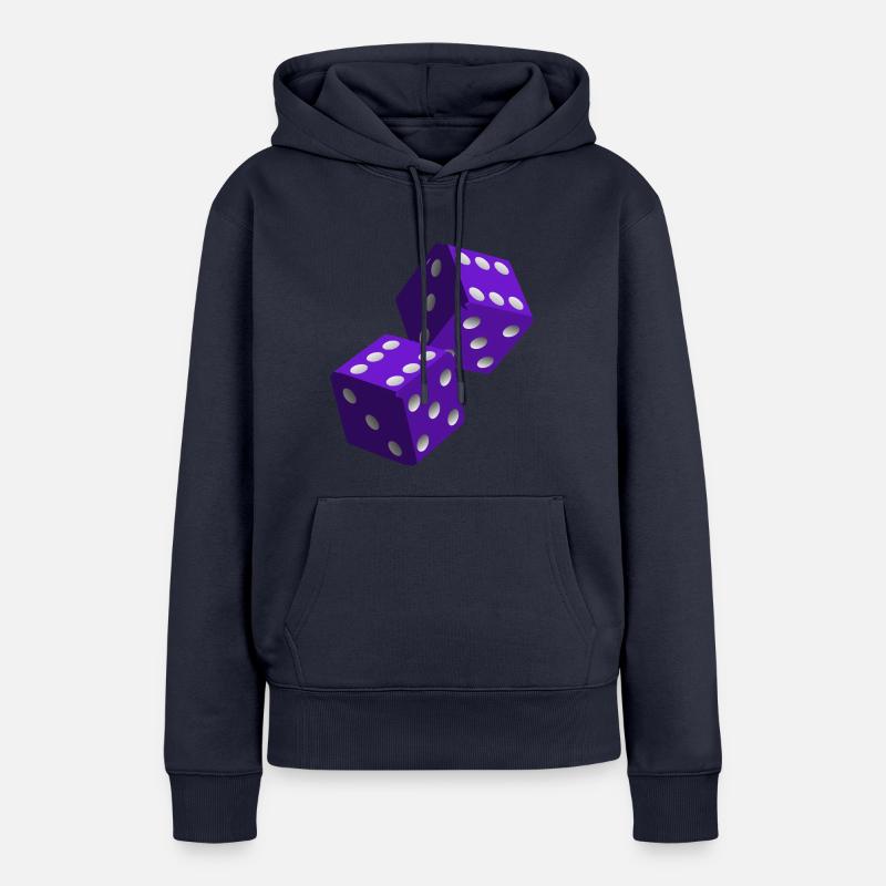 Dés violet avec chiffres blancs - Sweat à capuche Premium bio Femme - bleu marine