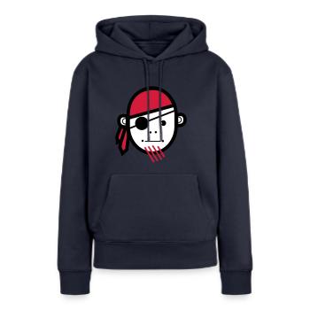 Pirat | Piraten | Seeräuber | Freibeuter | Seemann - Frauen Premium Bio Hoodie - Navy - Vorne - Julia (174cm)