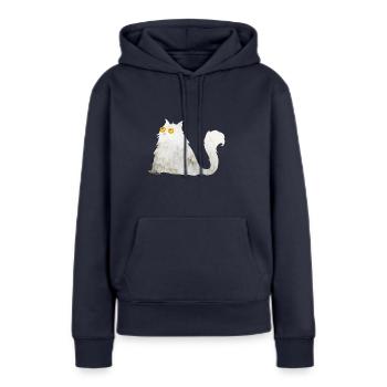 mollige Katze - Frauen Premium Bio Hoodie - Navy - Vorne - Julia (174cm)