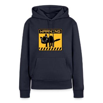 Warnung gefährliche Katze - Frauen Premium Bio Hoodie - Navy - Vorne - Julia (174cm)