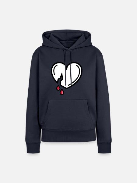 blutige Liebe - Frauen Premium Bio Hoodie - Navy