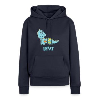 Dinosaure enfant drôle anniversaire cadeau Levi - Sweat à capuche Premium bio Femme - bleu marine - Devant - Julia (174cm)