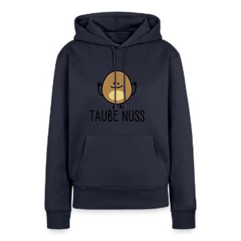 Taube Nuss - Frauen Premium Bio Hoodie - Navy - Vorne - Julia (174cm)