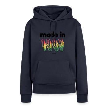 made in 1987 limited edition - Women’s Premium Organic Hoodie - navy - Front - Julia (174cm)