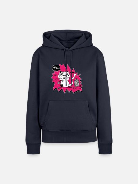 little bad cat - Frauen Premium Bio Hoodie - Navy