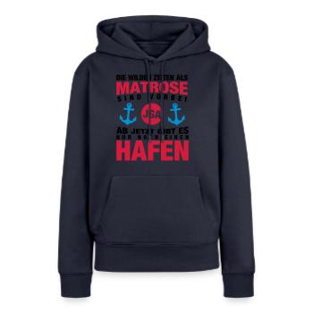 Matrose JGA - Frauen Premium Bio Hoodie - Navy - Vorne - Julia (174cm)