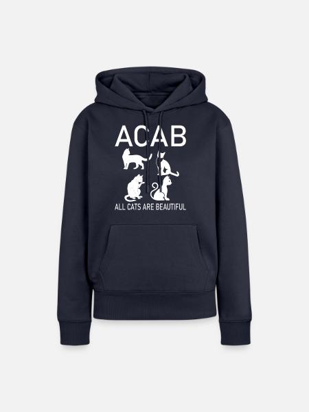 Cat Katze - Frauen Premium Bio Hoodie - Navy