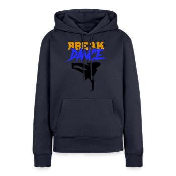 Break Dance - Sweat à capuche Premium bio Femme - bleu marine - Devant - Julia (174cm)
