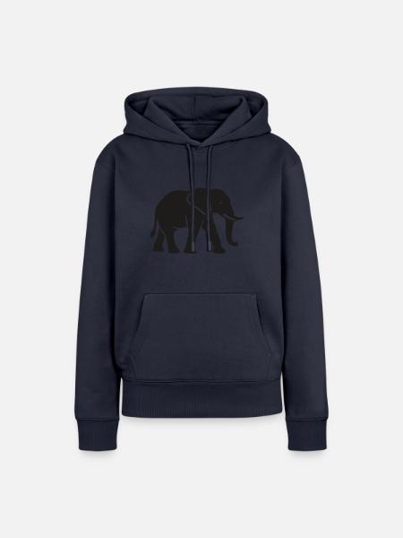 Elefant - Großwild, Stoßzahn, Elfenbein - Frauen Premium Bio Hoodie - Navy