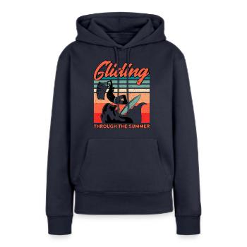 Kiteboarder Kitesurfer Kiten Kiteboard Cadeau - Sweat à capuche Premium bio Femme - bleu marine - Devant - Julia (174cm)