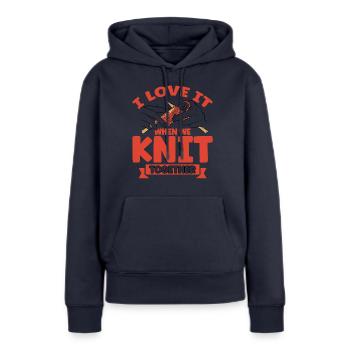 Knitting Knitting Knitting Lovers Gift - Women’s Premium Organic Hoodie - navy - Front - Julia (174cm)