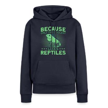 Lizards Reptile Reptile Lovers Gift - Women’s Premium Organic Hoodie - navy - Front - Julia (174cm)