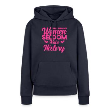 Rechte der Frauen Feministisch Ermächtigung Gesche - Frauen Premium Bio Hoodie - Navy - Vorne - Julia (174cm)