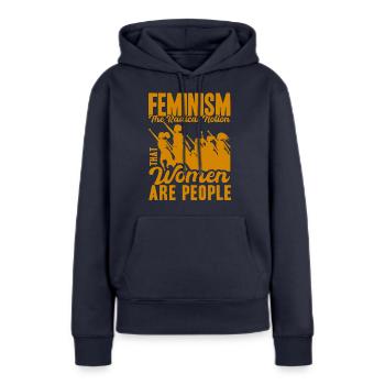 Empowerment of gender equality F - Women’s Premium Organic Hoodie - navy - Front - Julia (174cm)