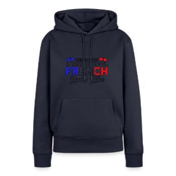 French Flag French Roots Gift - Women’s Premium Organic Hoodie - navy - Front - Julia (174cm)