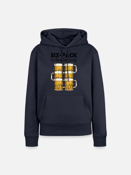 Six-Pack in Bearbeitung - Frauen Premium Bio Hoodie - Navy