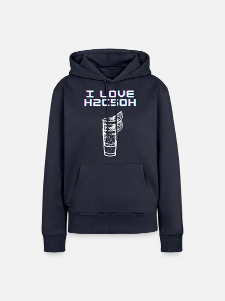 Ich liebe H2C5OH - Frauen Premium Bio Hoodie - Navy