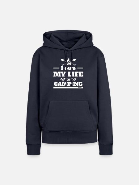 Campingurlaub Campingspruch - Frauen Premium Bio Hoodie - Navy