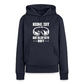Skifahren Wintersport Die Skipiste ruft Skifahrer - Frauen Premium Bio Hoodie - Navy - Vorne - Julia (174cm)