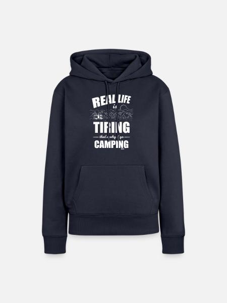 Camping - Frauen Premium Bio Hoodie - Navy