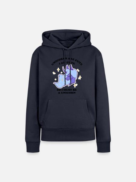 Einhorn mit Sternen - Frauen Premium Bio Hoodie - Navy
