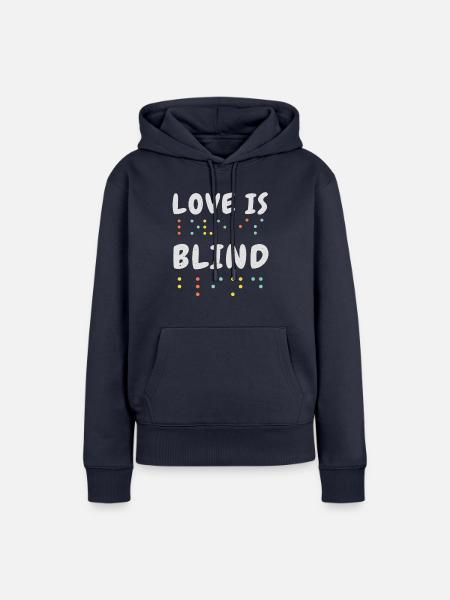 Braille-Alphabet Love Braille Sprache Braille - Frauen Premium Bio Hoodie - Navy
