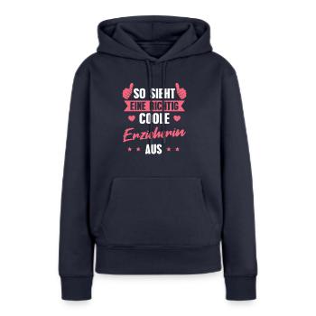 Kindererziehung Kindergärtnerin Erzieherin - Frauen Premium Bio Hoodie - Navy - Vorne - Julia (174cm)